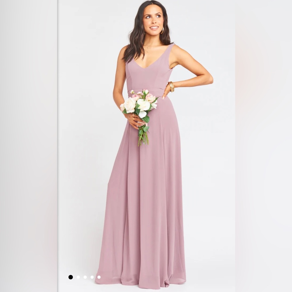 Show Me Your MuMu Antique Rose/Mauve Chiffon Maxi Bridesmaid Dress Size S